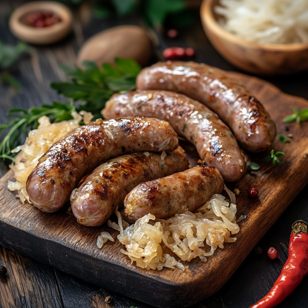 Bratwürste mit Sauerkraut